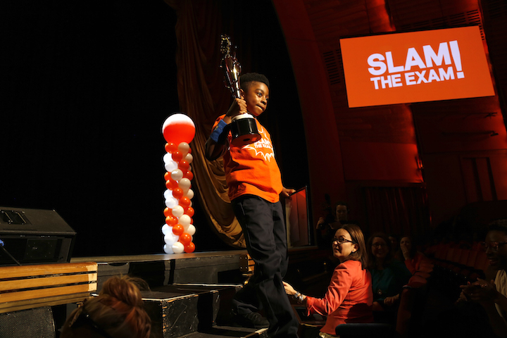 Frederick Gayle, Third Grader at Success Academy Bergen Beach, accepts this year’s ELA Growth Award