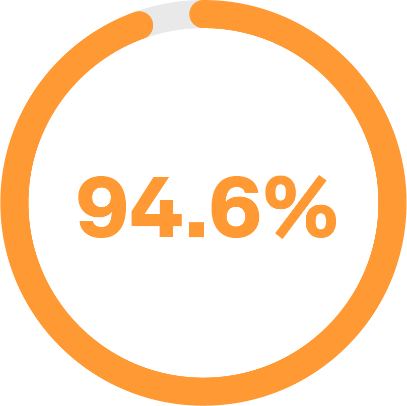 Percentage reading 94.6% in incomplete orange circle gauge.