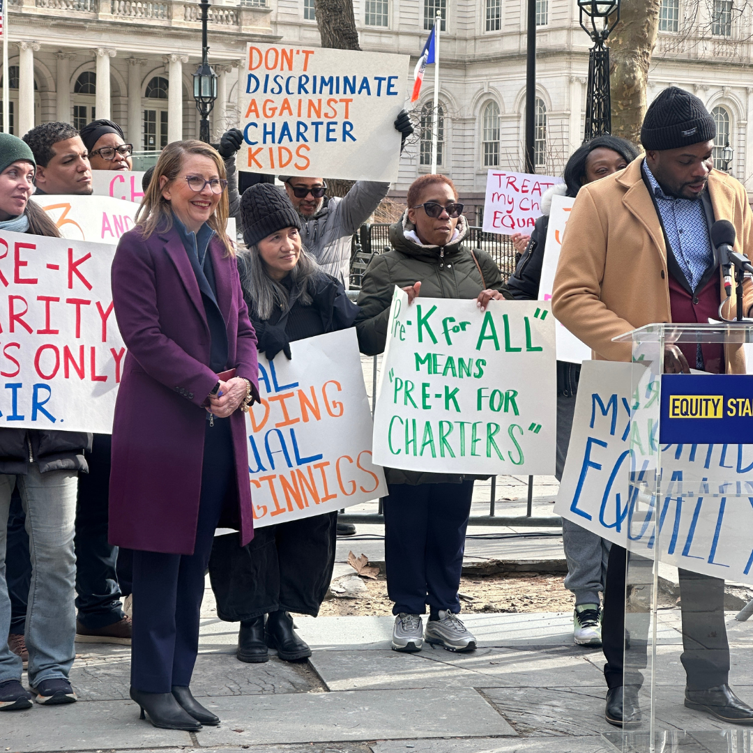 Success Academy families joined charter school parents from across New York City at City Hall, demanding equal access to quality pre-K for every child. See our community show up.